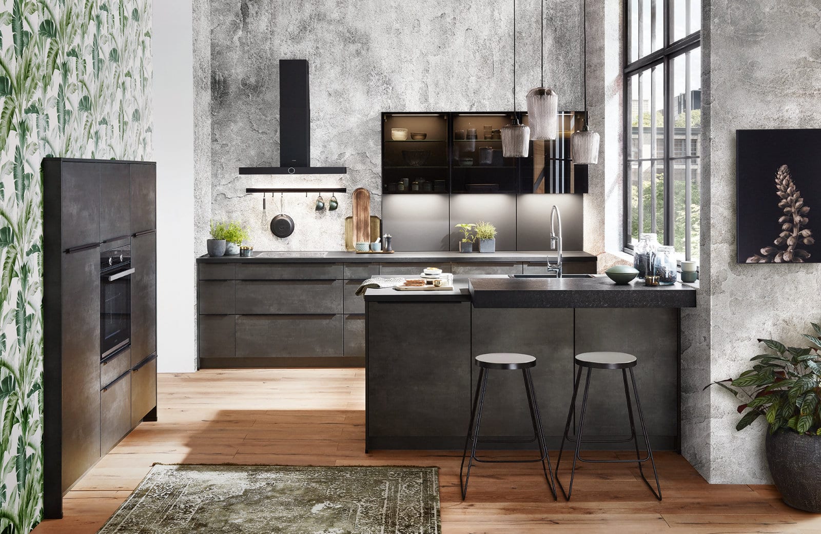 Nobilia Grey Concrete U Shaped Kitchen 2021 1 | Lead Wolf, Peterborough
