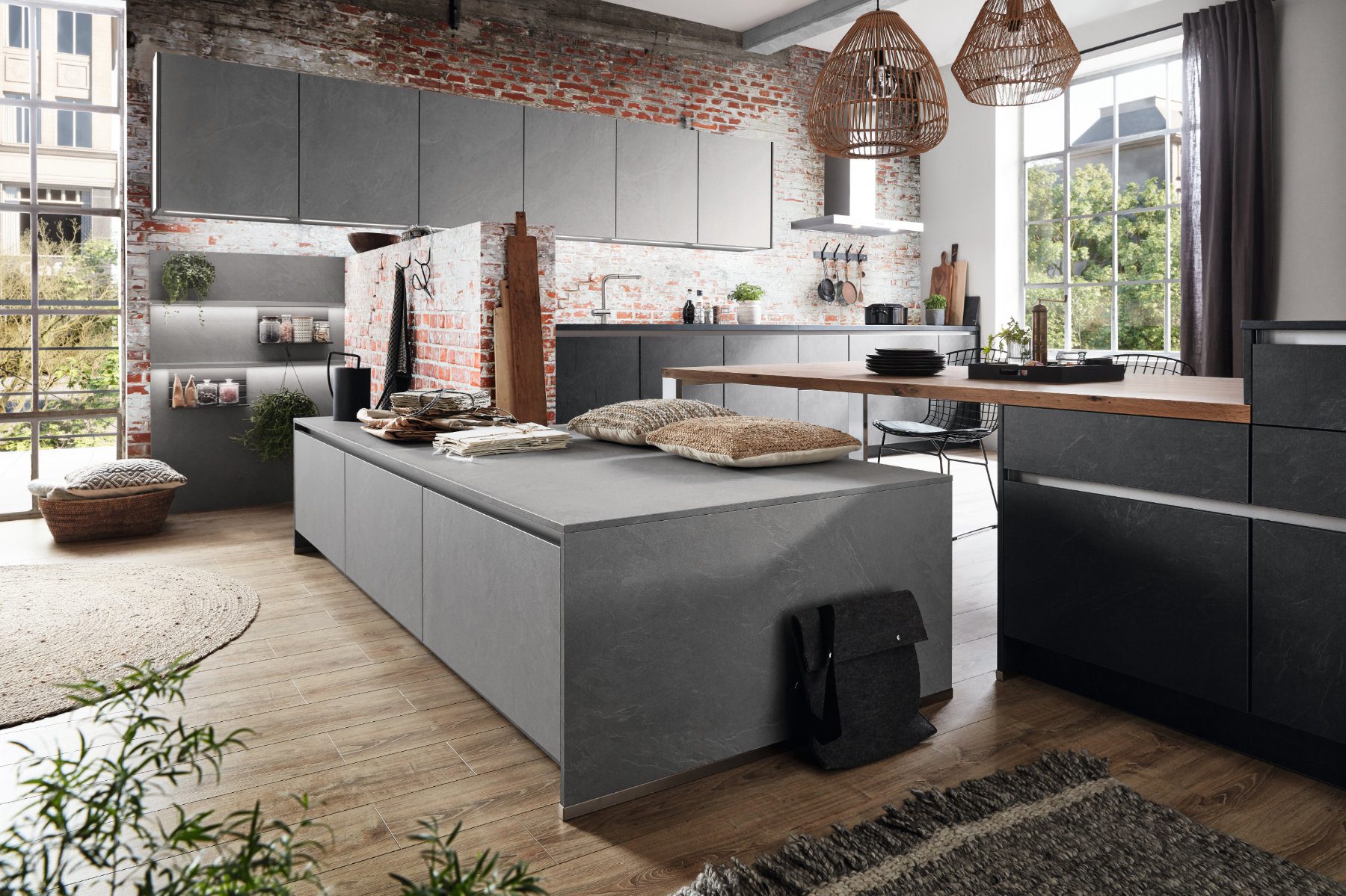 Nobilia Stone Open Plan Kitchen 1 | Lead Wolf, Peterborough